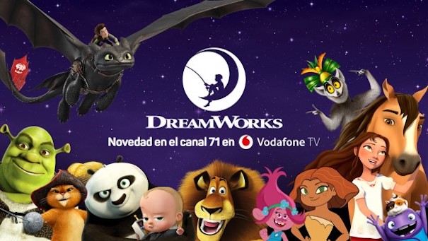 Vodafone TV incorpora el canal DreamWorks a su plataforma