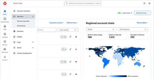 Fastly - Nuevo panel de control búsqueda y navegación